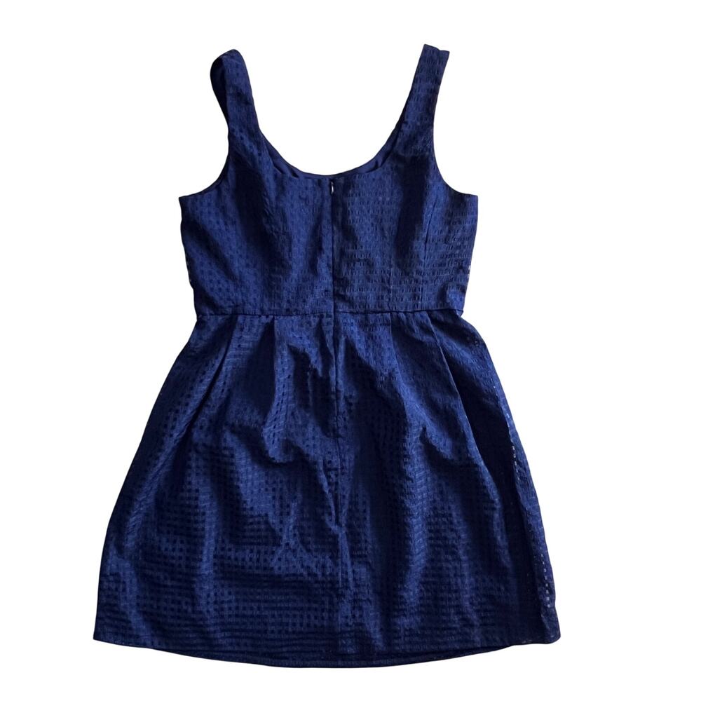 Anne Klein AK Blue Textured Fit Flare Dress Women’s Size 8 - Picture 3 of 8
